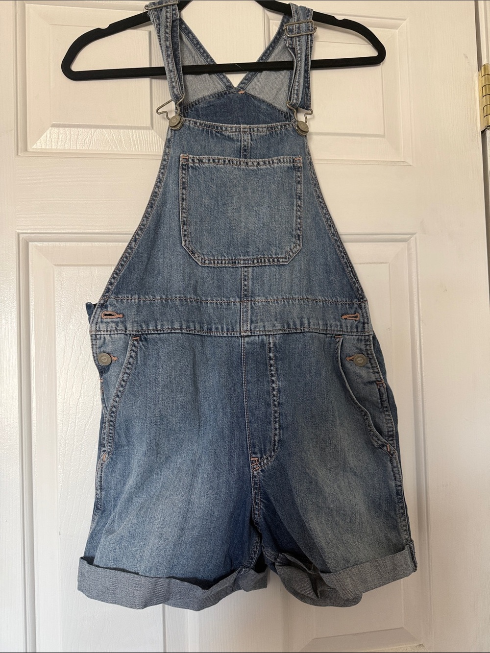 Hollister High-Rise Vintage Short  Denim Overalls Size Small